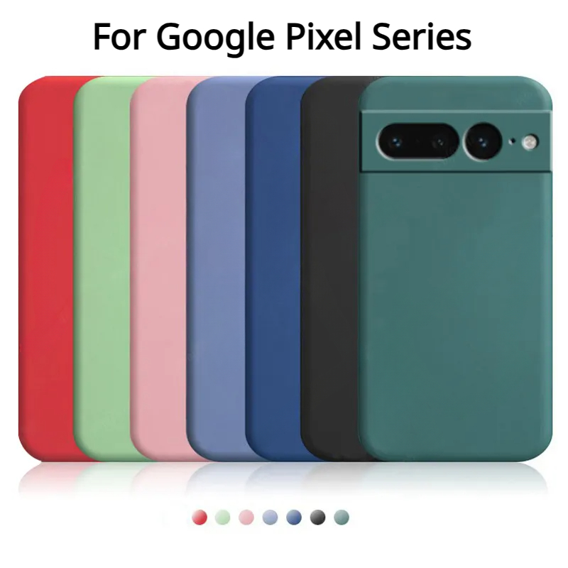 Google Pixel 8A Liquid Silicone Casing For Google Pixel 8 A Pro Pixel8a pixel8pro 7pro 7a 6a pixel7 2024 Camera lens Protection Phone Case Shockproof Back Cover