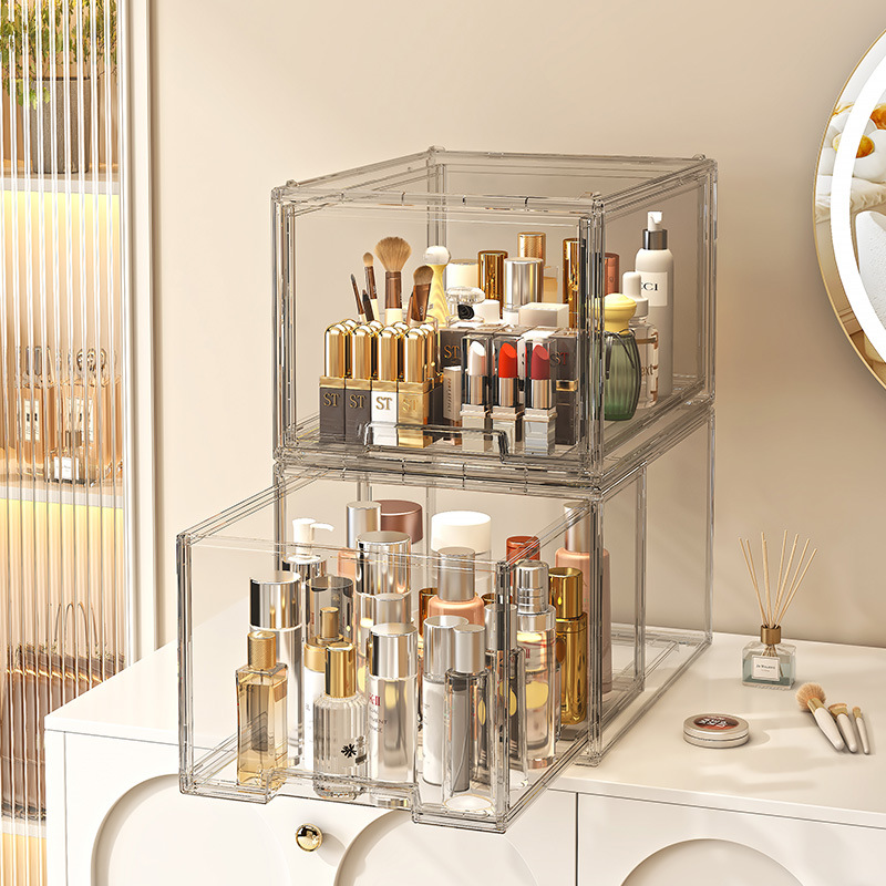 Toilet vanity, cosmetic shelf, desktop dressing table, skincare cabinet, household drawer folding storage box