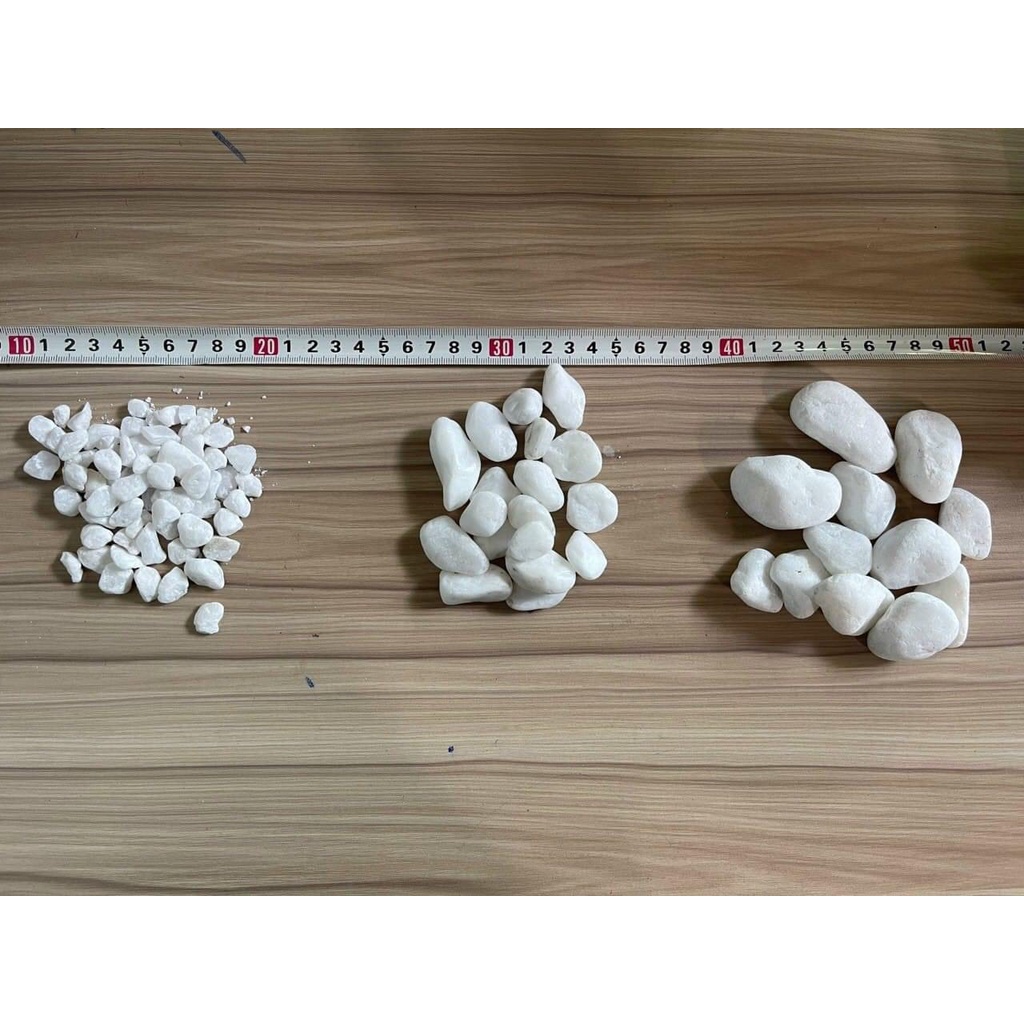 1kg Đá sỏi trắng trang trí các kích thước_Đá sỏi tự nhiên trang trí tiểu cảnh, khuôn viên