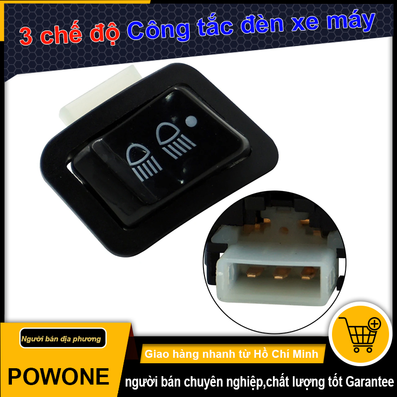 Công tắc đèn xe máy, 3 chế độ (TẮT ĐÈN - PHA - COS)  dễ dàng lắp đặt.