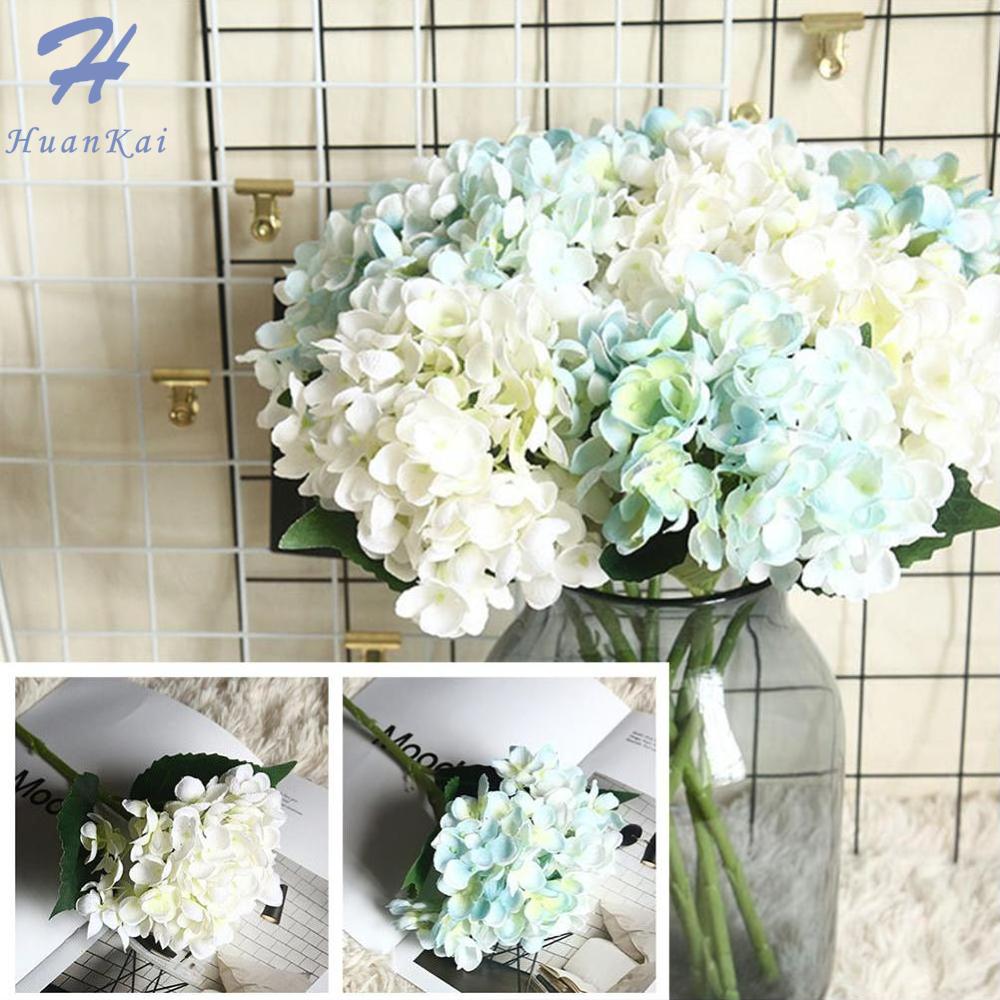 Simulation Hydrangea Artificial Flowers DIY Wedding Fake flower Wall Decoration Home Decoration Flower European style furniture living room decoration photography props Fake Flowers（1PC 46cm ））