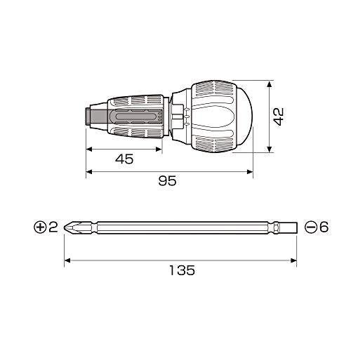 Tô vít mũi rời 2 đầu Anex No.397-D