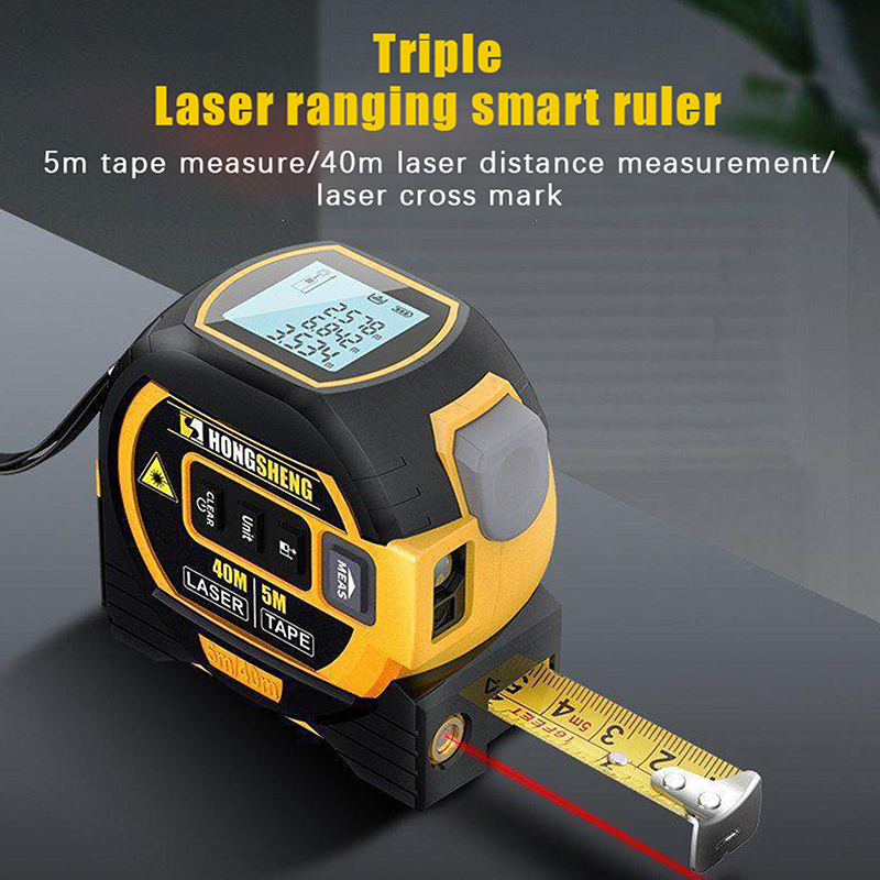 3-in-1 Rangefinder With Led Display Almighty Ruler The High Precision Laser Almighty Ruler Digital Tape Measure Tools. 