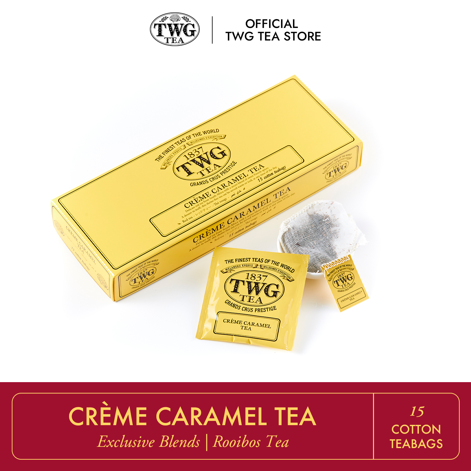 TWG Tea | Creme Caramel Tea, South Africa Red Tea Blend in 15 Hand