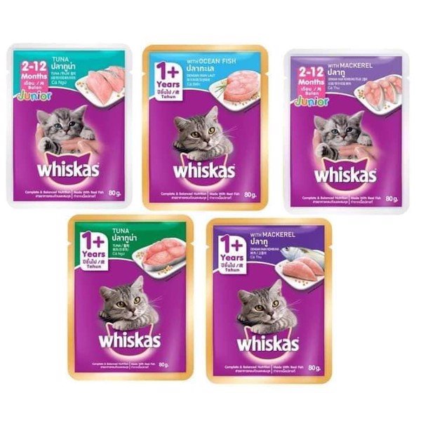 Túi thức ăn Whiskas cho mèo 80gr