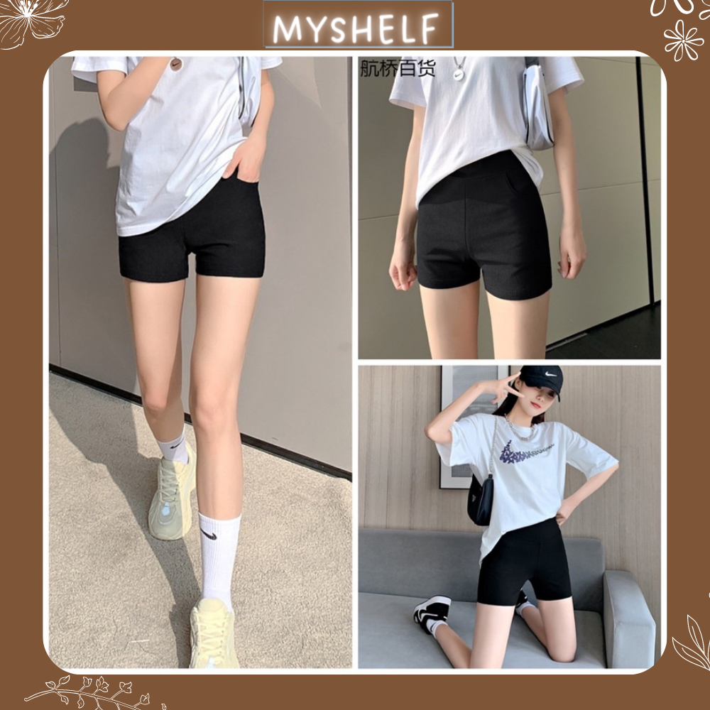 M164. quần short nữ black funoff short biker dáng ngắn nữ nâng mông mùa hè năng động