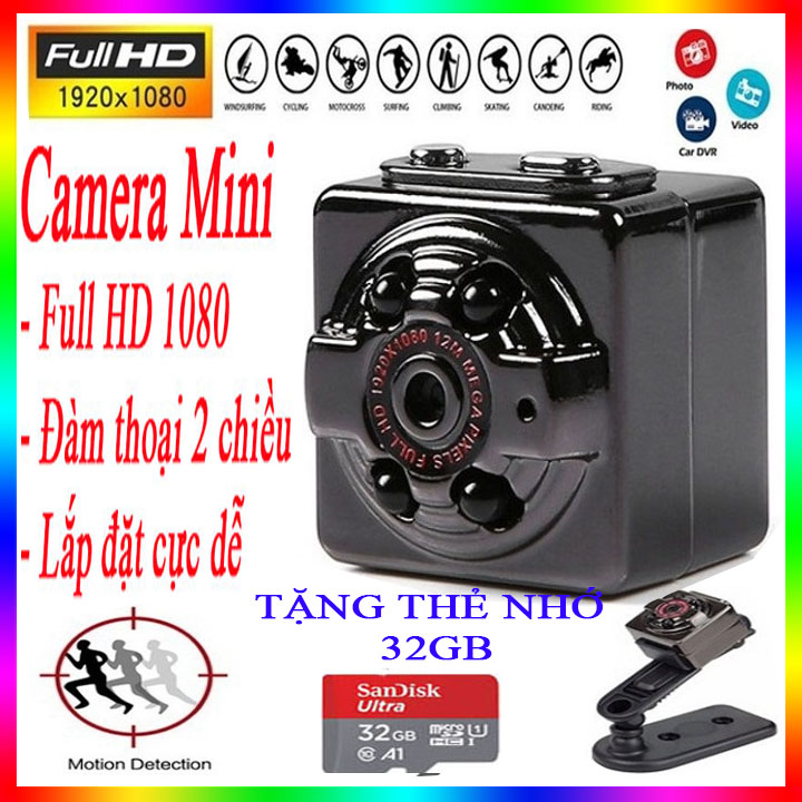 Camera giám sát, Camera hành trình SQ8 siêu nhỏ, Camera mini siêu nhỏ, Camera an ninh-BẢO HÀNH 12 THÁNG -...
