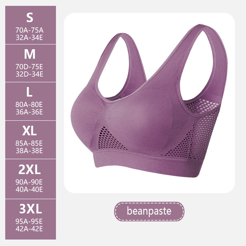 Large Size Shockproof Bra Sports Bra Fattening Underwear Push up Breathable  Bra Soft Bra (Color : Light Purple, Size : 75~85)