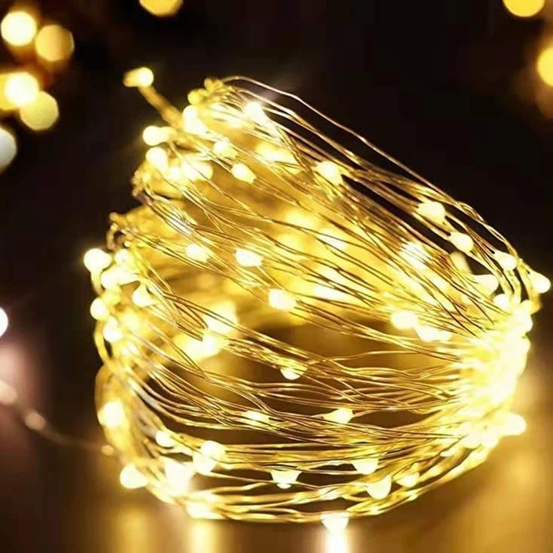 Dây Đèn Thần Tiên Đầy Sao Dây Đồng NHẤP NHÁY 1M/2M/Dây Đèn Led Trong Nhà Chống Nước Chạy Bằng Pin/Đèn Ngủ Trang Trí Cho Giáng Sinh, Năm Mới, Tiệc Tùng, Đám Cưới, Sinh Nhật, Phòng Trẻ Em