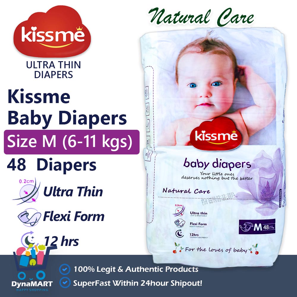 Kissme Baby Diapers Ultra Thin Diapers Medium (6 to 11 Kgs) 48 Diapers ...