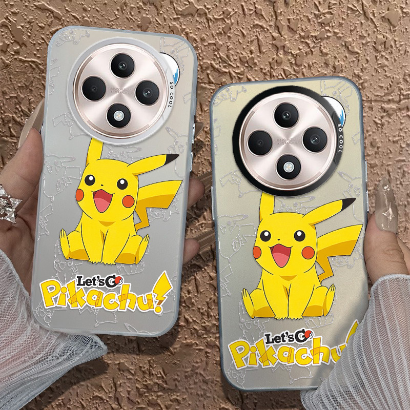 Xiaomi POCO C75 C 75 Anime Pikachu Colored Silver Case Cartoon Cover Hard Back Casing. 