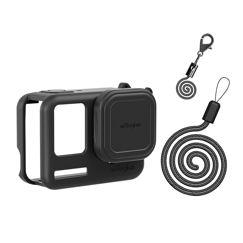 Cho insta360ace Pro/Ace vỏ silicon + nắp đậy ống kính camera thể thao Phụ kiện bảo vệ điện thoại