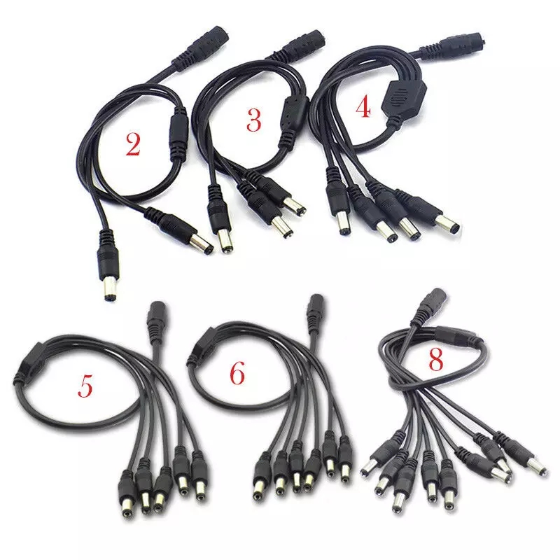 Đầu jack dây chia nguồn vào của camera 1 ra 2 3 4 5 jack 5.5mm