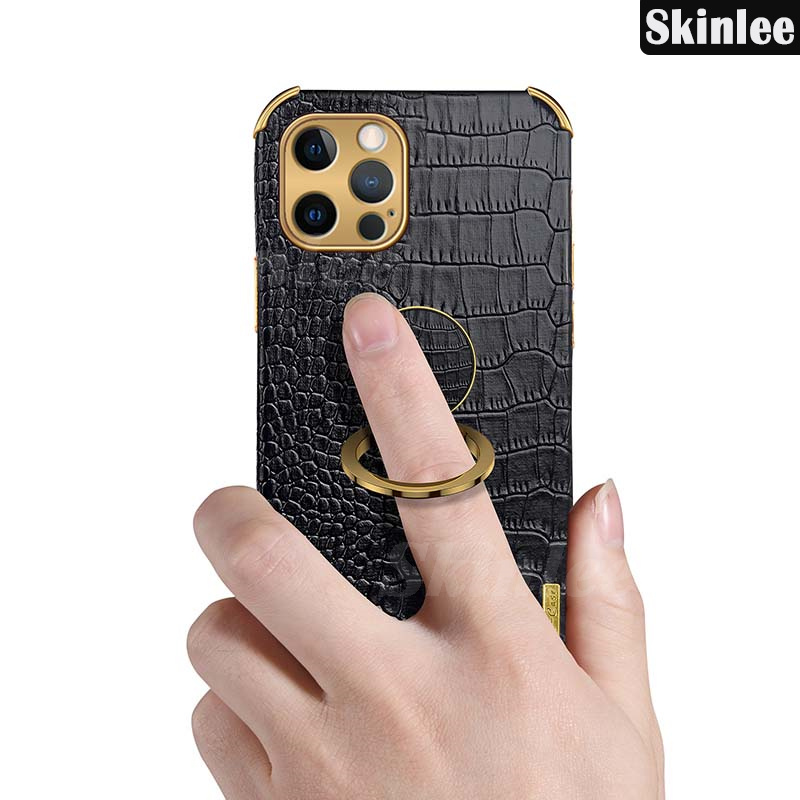 Phone case For Honor X9C Back cover Soft Case Luxury Carbon Crocodile Pattern Leather Car Navigation Holder Ring Cover For Honor X9C Cover cases. 