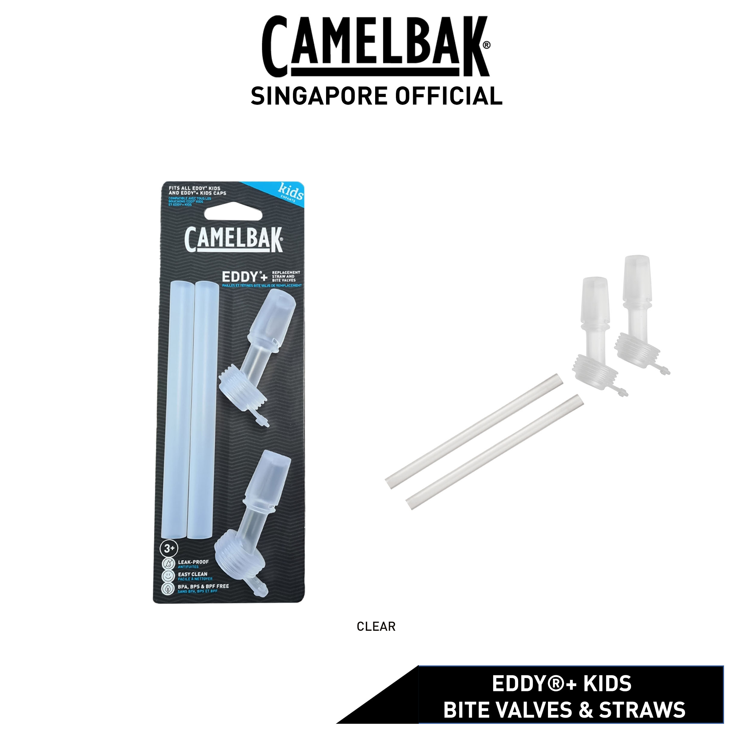 For Kids] CamelBak Eddy+ Kids Bite Valves & Straws Accessory Clear