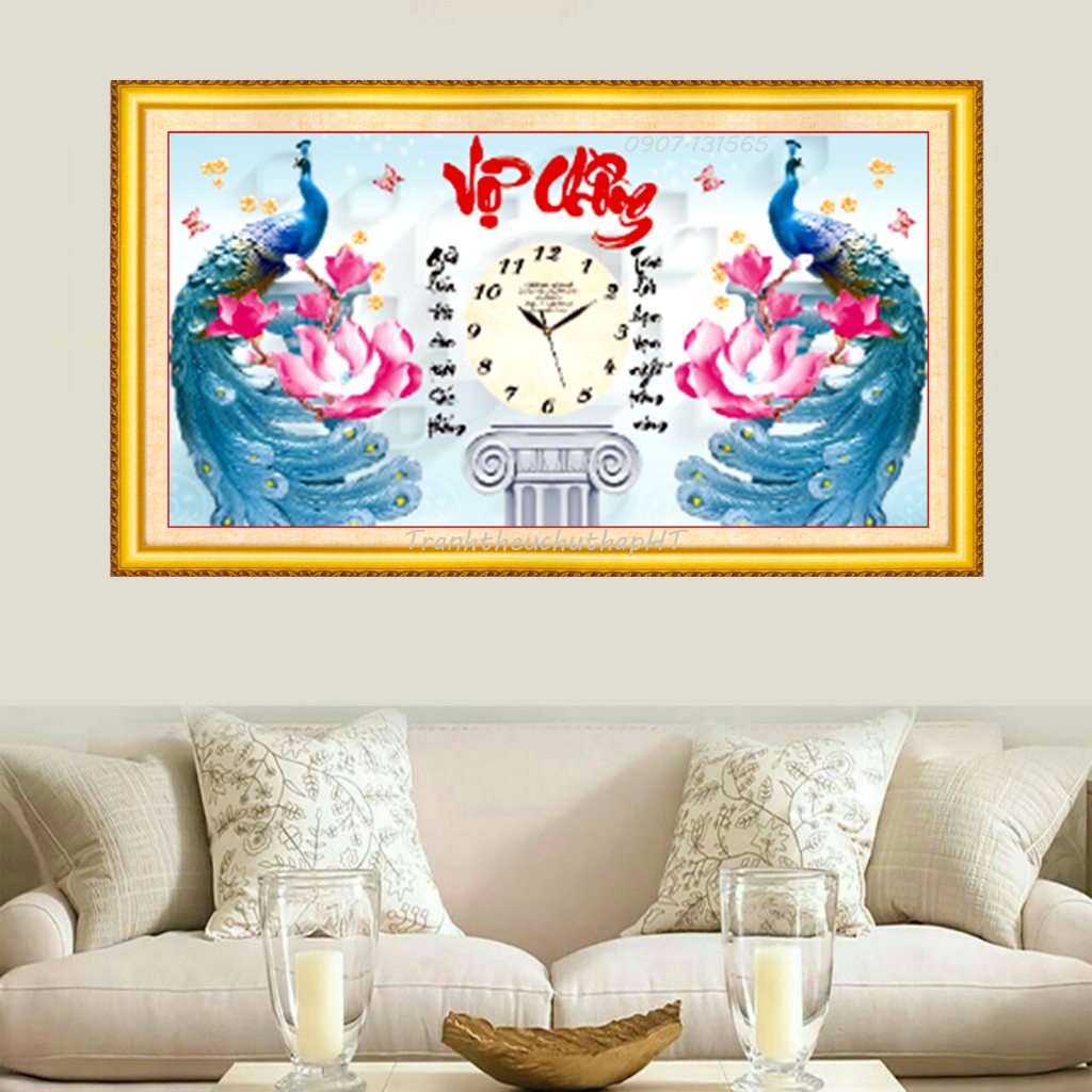 TRANH THÊU ĐỒNG HỒ - TỰ THÊU ngọc thịnh