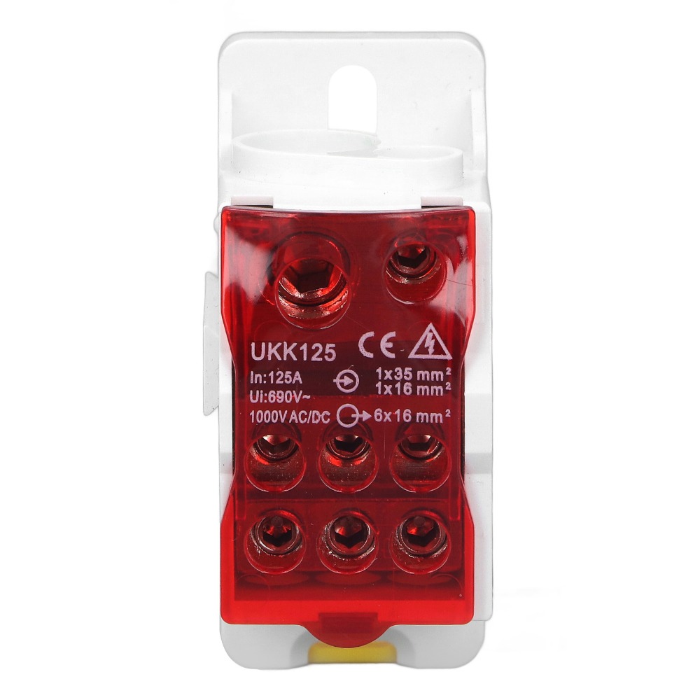 Durable Red Rail Distribution Box 690V 125A PA66 Retardant Universal ...