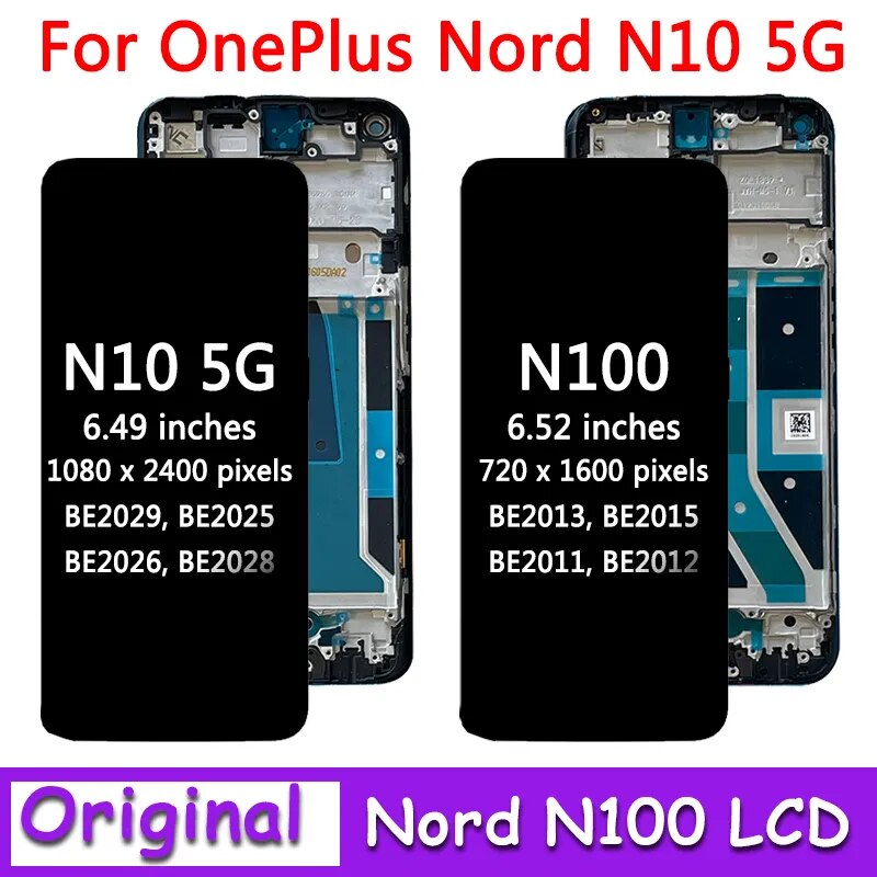 Original for oneplus nord n10 5g be2029 lcd display screen touch panel digitizer replacement for oneplus nord n100 be2013 lcd