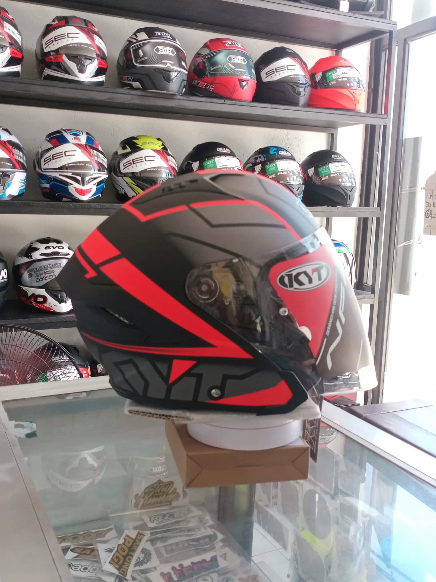 KYT Helmet NFJ Motion Matt Red Fluo Half face Dual Visor Lazada PH