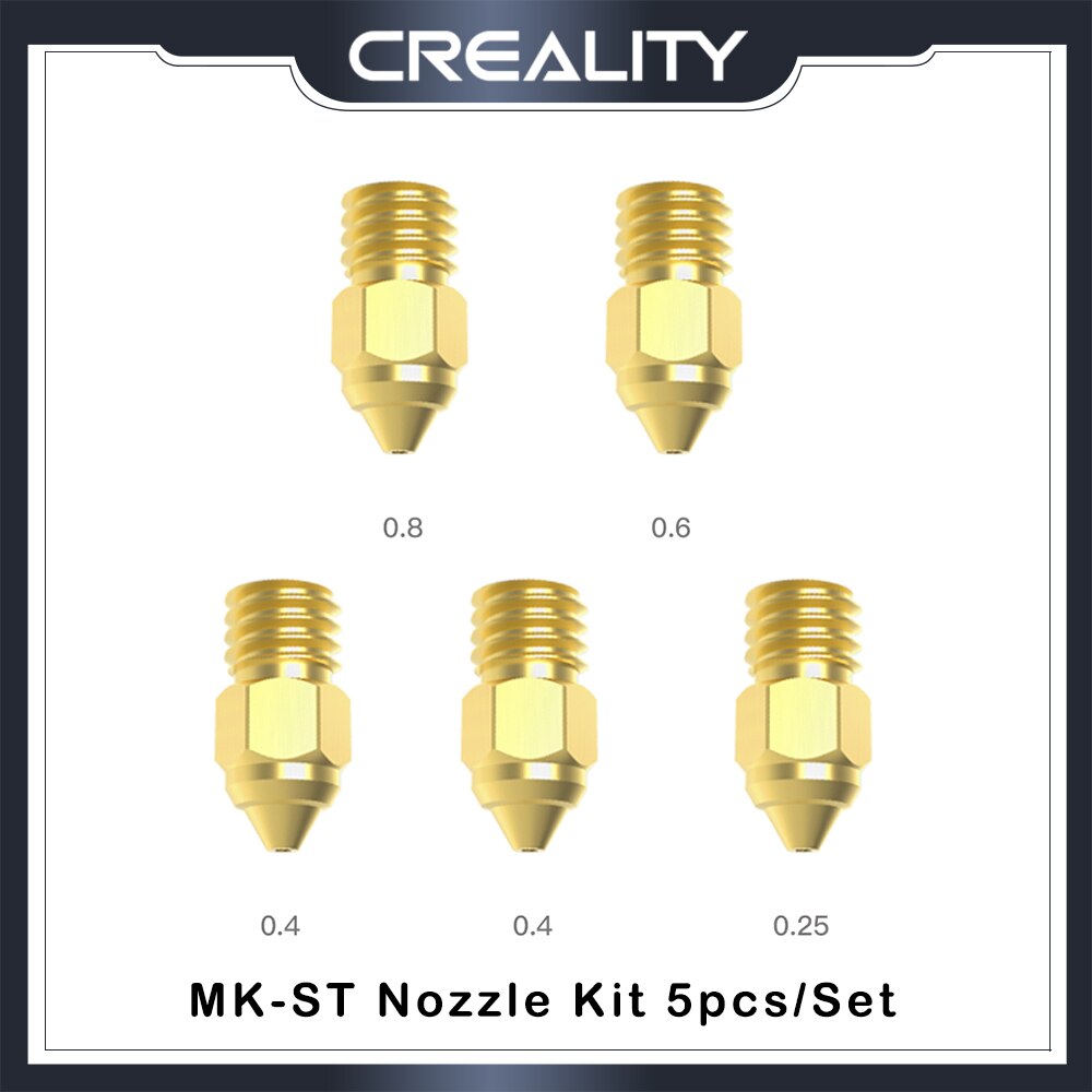 Creality 3d printer part 5pcs/set mk-hf nozzle kit mk-st mix size original for ender 3 s1 ender-3s1 pro cr-6 se ender3 series