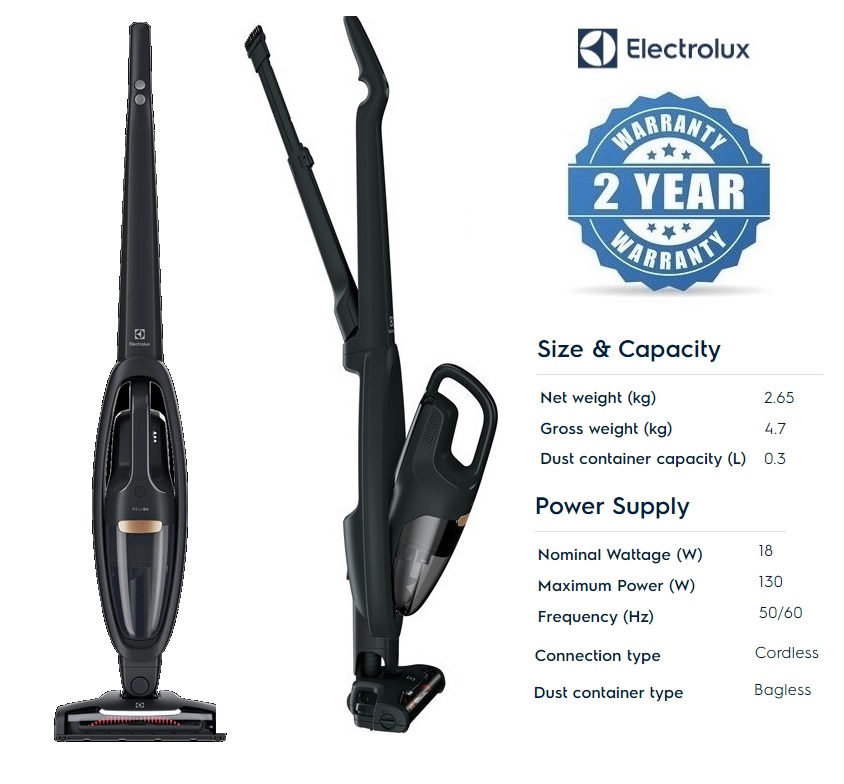 ELECTROLUX WQ61-1OGG 18V Well Q6 self-standing handstick vacuum cleaner ...
