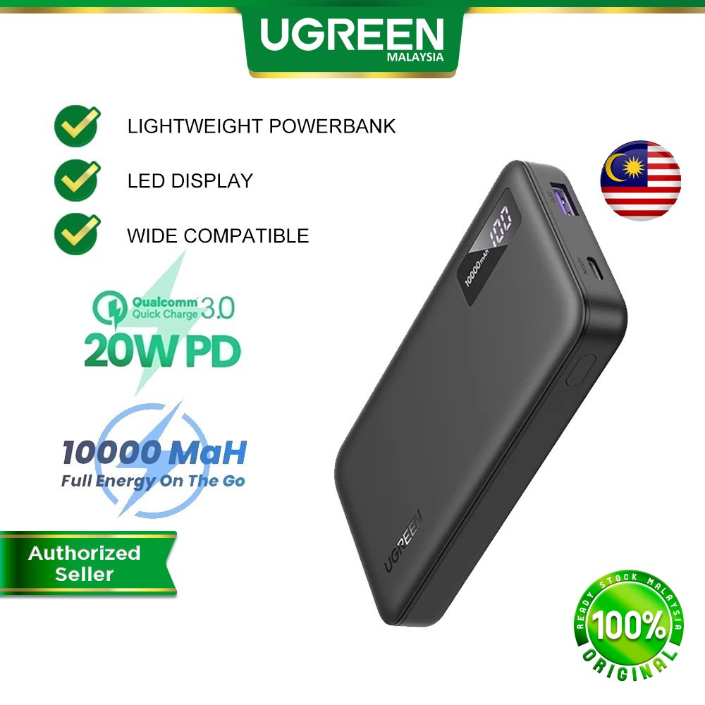 UGREEN 20W Power Bank 10000mAh Two-way Fast Charging PD QC 3.0 Fast  Charging PowerBank Mobile Android iPhone 15 Pro Max