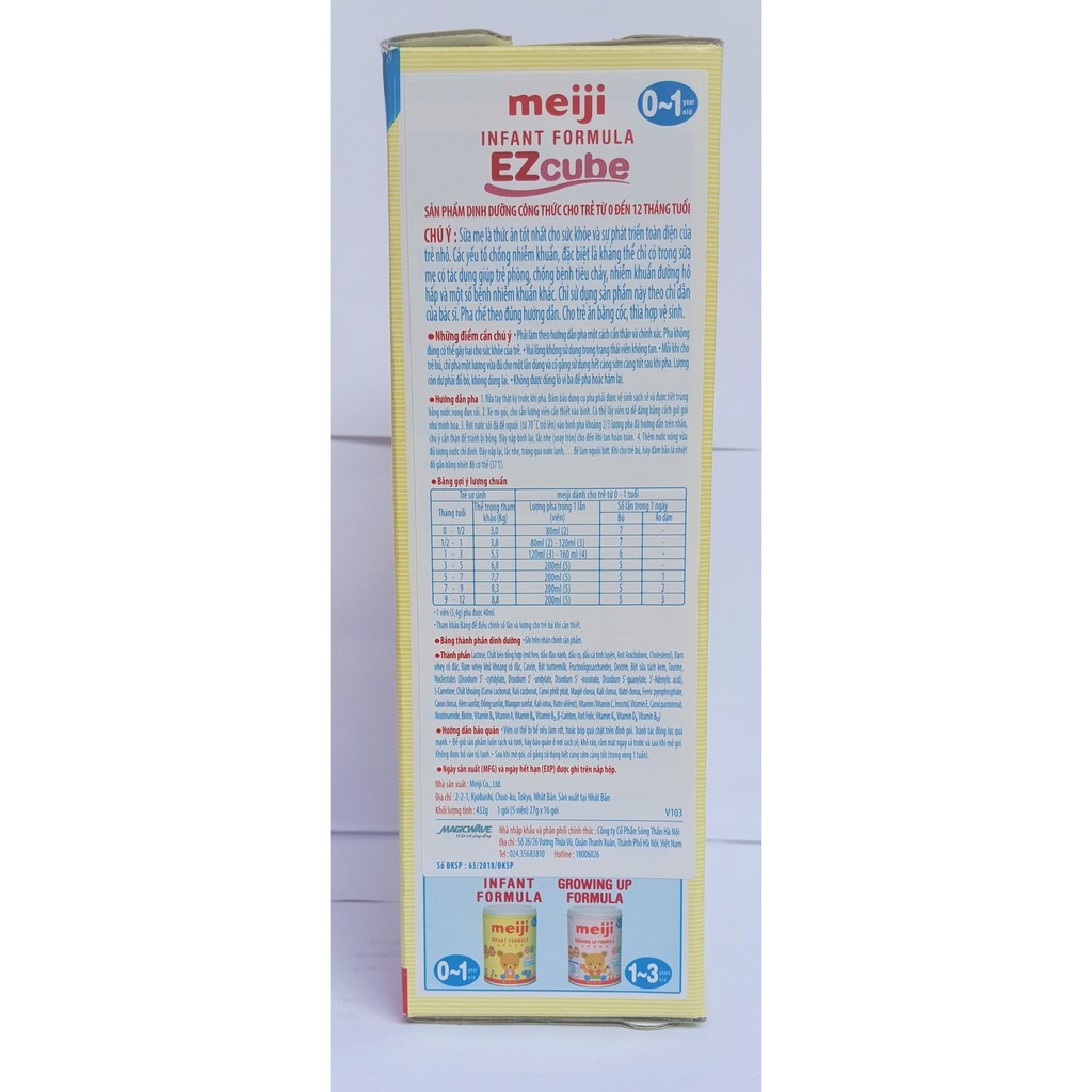 Sữa meiji thanh lẻ số 0/1 27g( Nhập khẩu chính hãng, date mới)