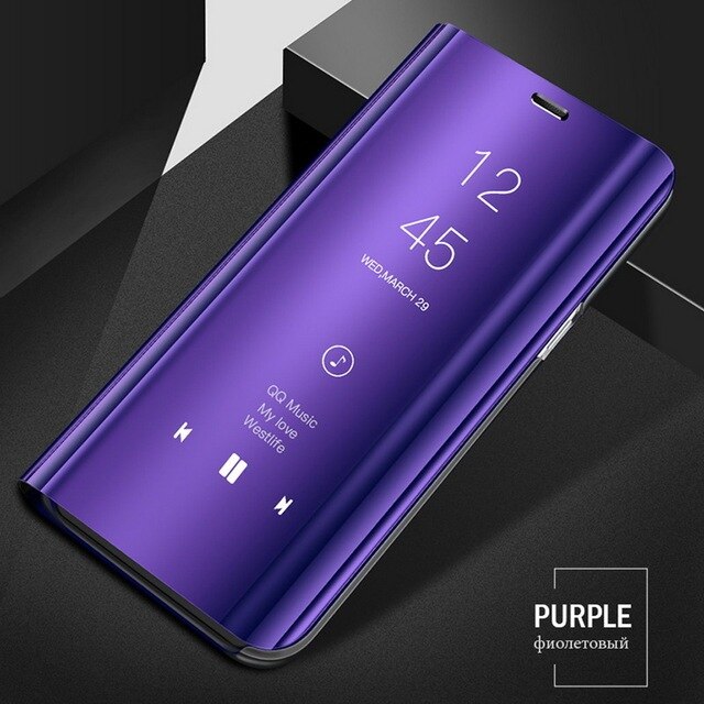 Smart view mirror flip case for samsung galaxy s22 ultra s21 ultra s20 s10 s9 s8 plus a52 a72 note 20 10 9 8 leather phone cover