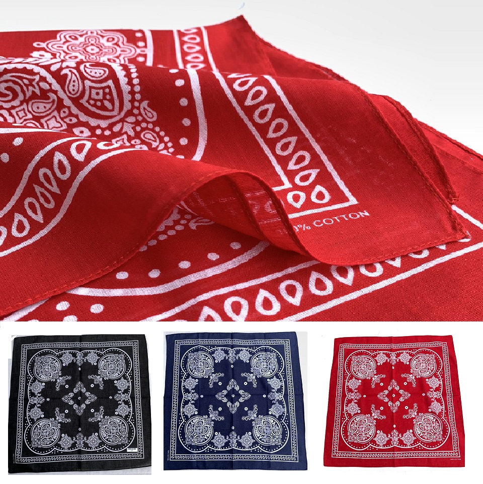 Khăn Bandana Turban 2 mặt không phai màu loại 1 đen trắng đỏ xanh