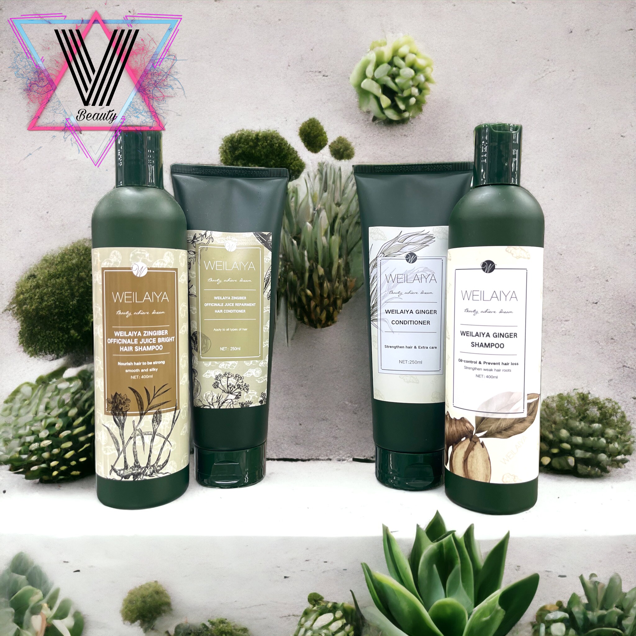 Cặp dầu gội xả gừng Weilaiya hà thủ ô