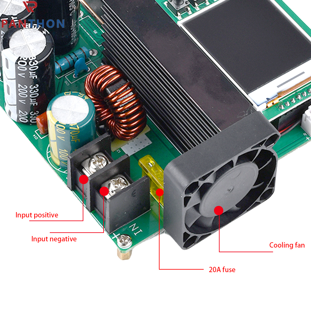 【💕Ready Stock🎉】PANTHON 1PC 900W 15A PCB CNC LCD Display Constant Current And Constant Voltage DC Boost Module Green