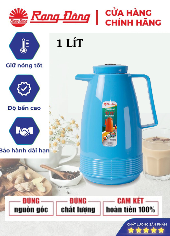 Phích pha trà Rạng Đông 1 lít,bình thuỷ giữ nhiệt, Model: RD 1040 N2