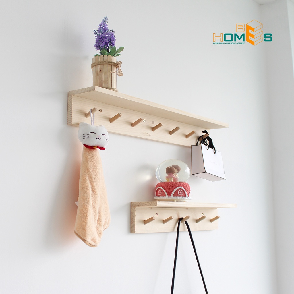 Kệ gỗ treo tường 5-7 móc Behomes