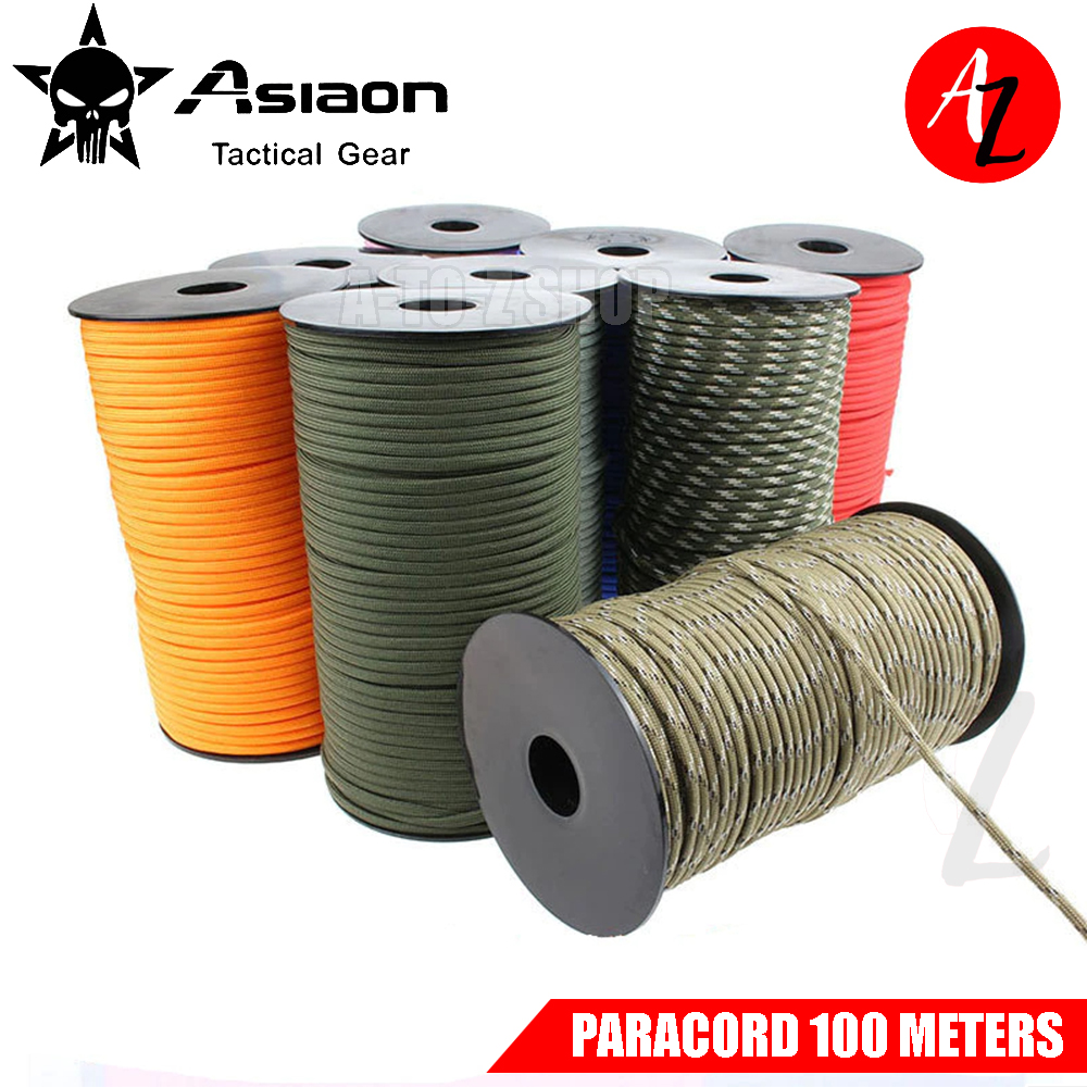 ASIAON Military Tactical 550 Paracord 100M 7 Strand 4mm Parachute Cord Camping Accessories for Survival Equipment DIY Bracelet Tent Rope | Lazada PH