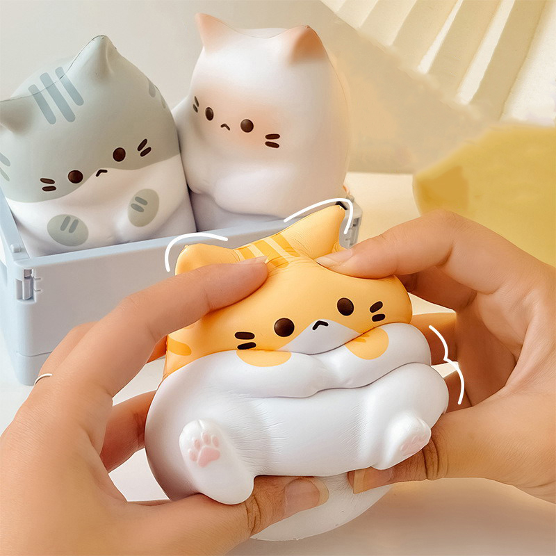 New Cat Stress Relief Squishy Toy PU Slow Rising Squeeze Antistress Ball Cartoon Table Ornaments Squishy Stress Reliever Toys Eatop