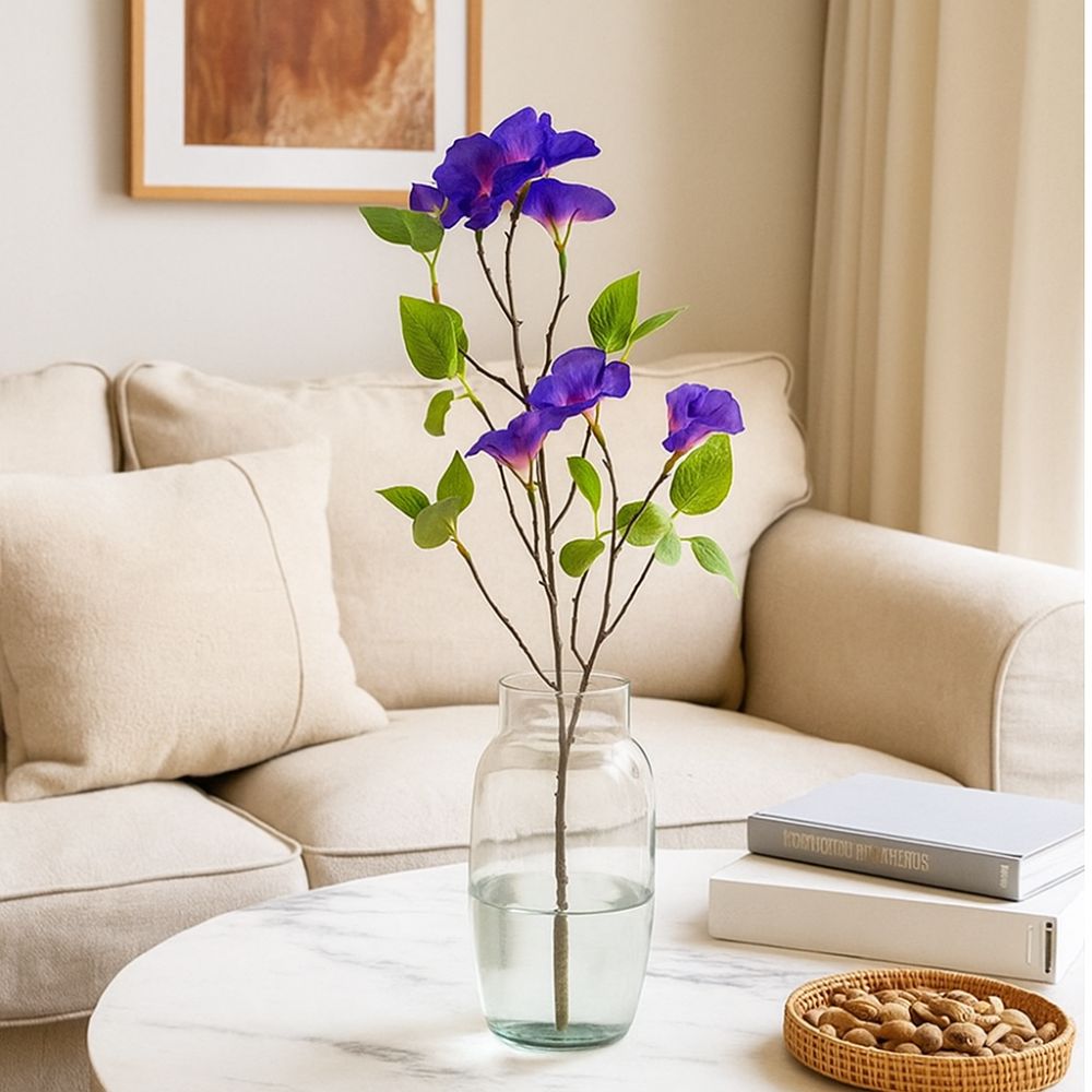 Flower Arrangement Long Branch Artificial Viola Tricolor Flower Plastic ...