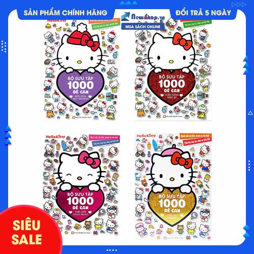Sách - combo hello kitty - bộ sưu tập 1000 đề can - newshop