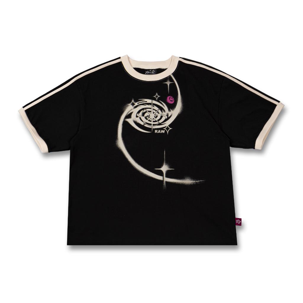 Áo Thun Boxy EyeCosmic Graw / Black Cream Line