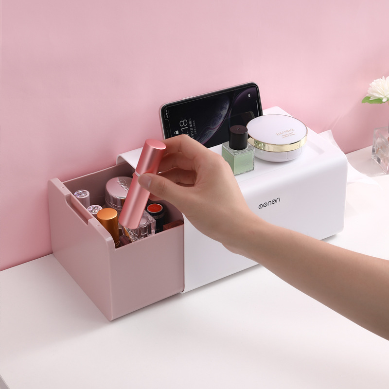 Desktop tissue box, multifunctional creative storage box, home living room coffee table, paper drawer, Plastic,simple,mini desktop small trash can