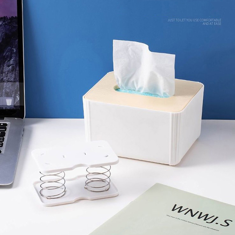 waqajh Creative Spring Holder For Tissue Box Automatic Lift Spring Loaded Tissue Box Tissue Spring Bracket Car Tissue Box Spring Holder