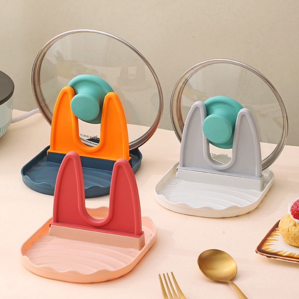 KATHRYNSON Multifunction Cookware Drain Rack Cap Shelf Spoon Rest Stove Organizer Spatula Rack Pot Lid Shelf Foldable Pot Lid Holder