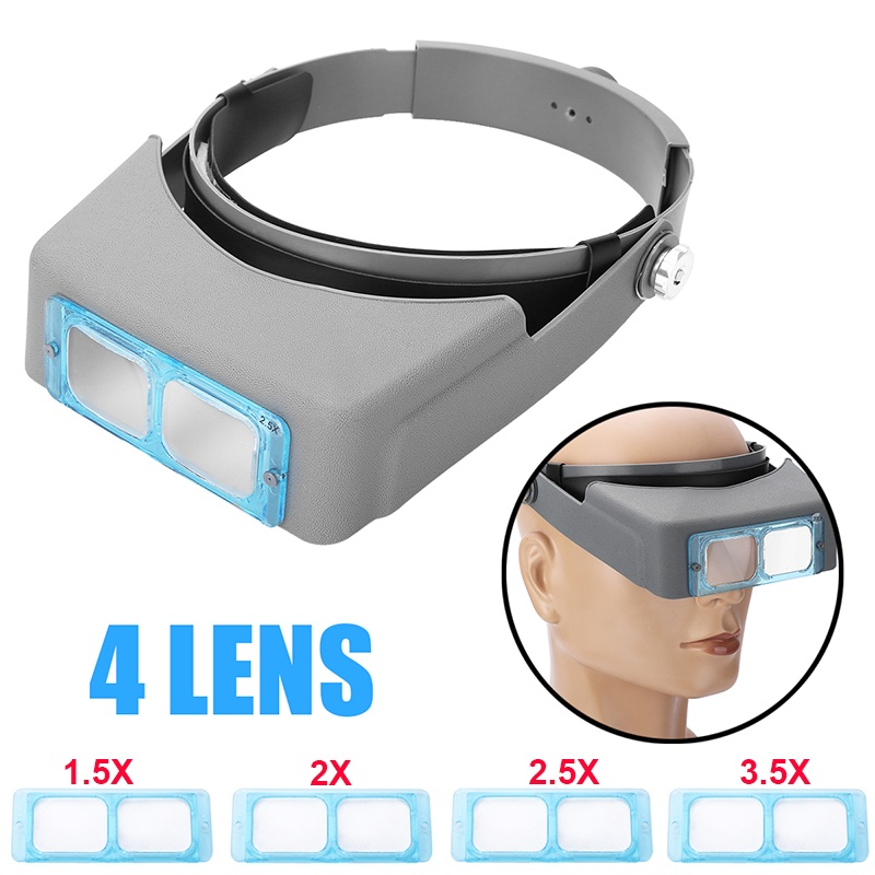 Kính lúp đọc sách gắn trên đầu ống kính đôi 1.5x 2x 2.5x 3.5x đầu đeo kính lúp loupe