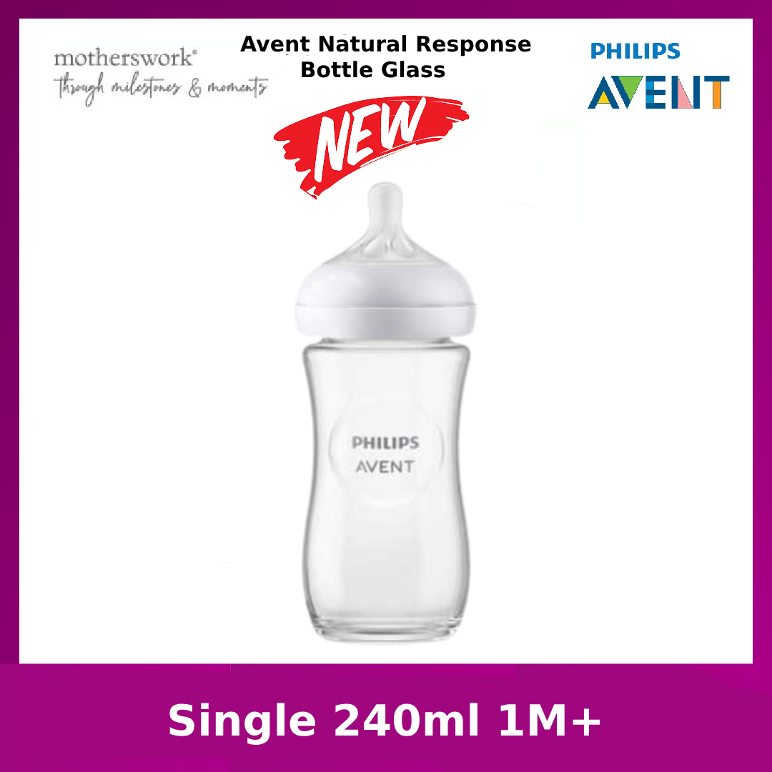 Sizes] Philips Avent Baby Natural Response Glass Bottle With