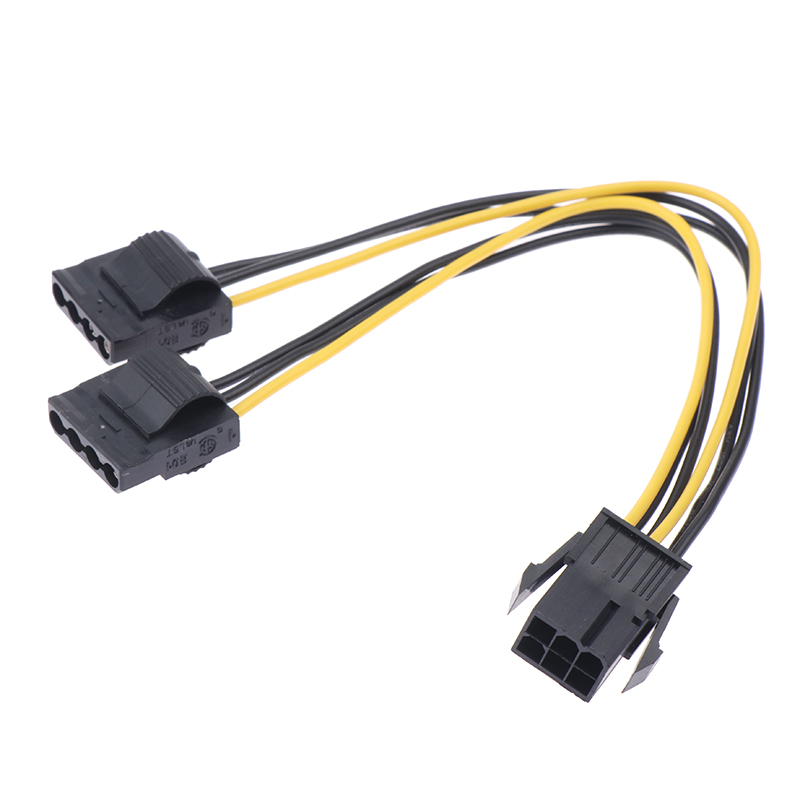 6Pin To Dual 4Pin IDE Video Card Power Cord Adapter Graphics Card Power Cable Connector. 