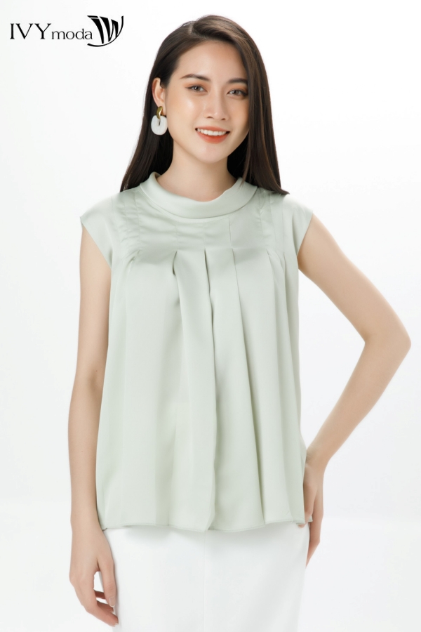 Áo lụa phối nơ sau - Martha Top IVY moda MS 15M7434