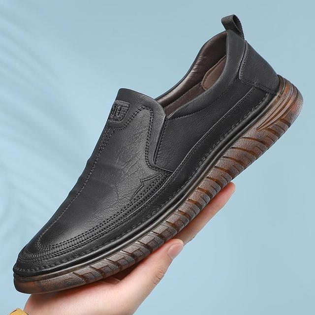 Breathable Leather Loafers Men's Summer Shoes Comfty Driving Shoe Skateboard Casual Sneakers Sneaker Hand-stitching Their Flat