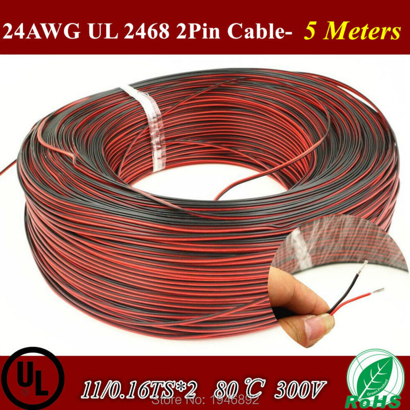 Stranded Wire Eyes 【Buy with eyes closed】5 Meters-Tinned copper 24 AWG, 2 pin cable ...