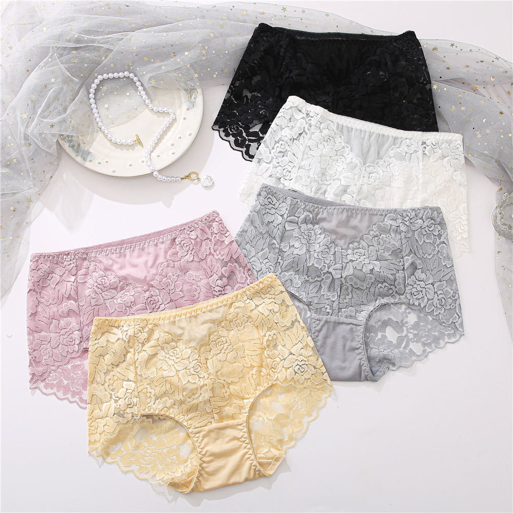 AllOfMe 3Pcs/set Sexy Lace Panties Women Underpants M-2XL Big Size