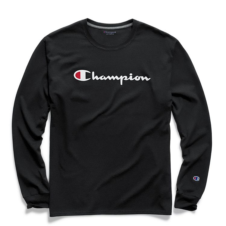 champion black long sleeve t shirt