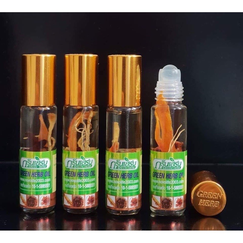 Dầu Gió Lăn Nhân Sâm Thảo Dược Green Herb Thái Lan 8ml